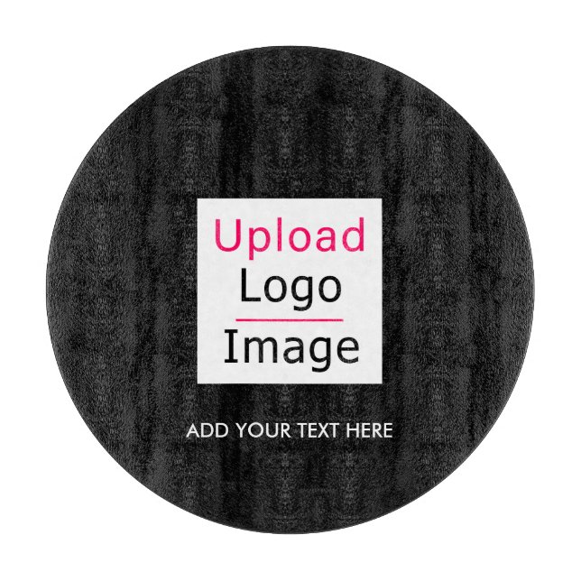 Add Your Logo and Custom Text Modern Business Chic Cutting Board (Front)