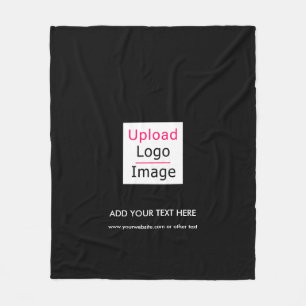 Add Your Logo and Custom Text Modern Business Chic Fleece Blanket