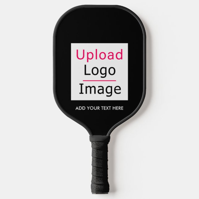 Add Your Logo and Custom Text Modern Business Chic Pickleball Paddle (Front)