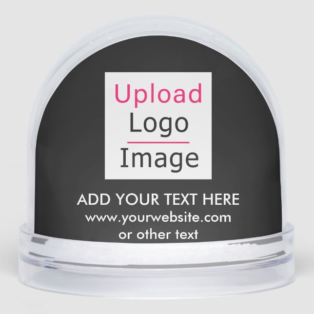 Add Your Logo and Custom Text Modern Business Chic Snowglobe (Front)