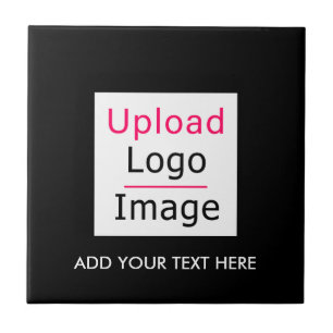 Add Your Logo and Custom Text Modern Business Chic Tile