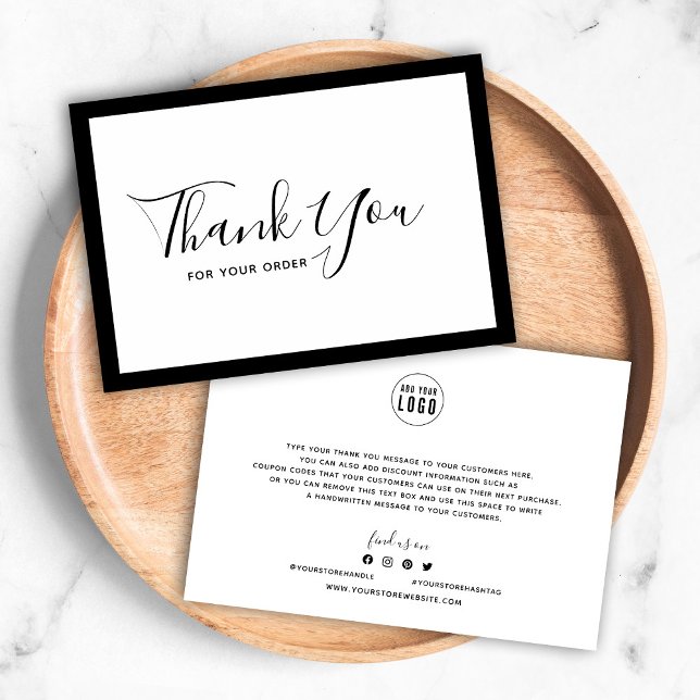 Add Your Logo and Editable Border Colour Thank You Card (Creator Uploaded)