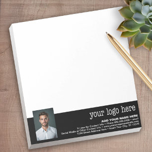 Add Your Logo and Photo - Business Contact Info Notepad
