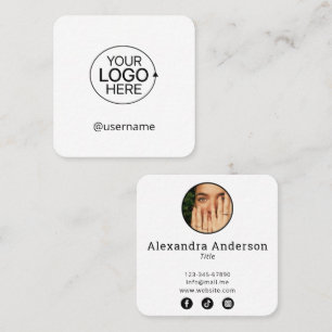 Add Your Logo and Photo Influencer Social Media Square Business Card