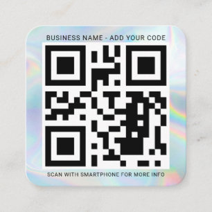 Add Your Logo and QR Code DIY Holographic Square Business Card