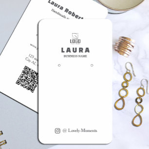 Add your logo and QR Code earring display  Business Card