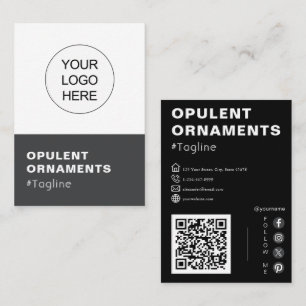 Add Your Logo and QR code Modern Chic Business Card