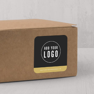 Add Your Logo and Website Address Contrast Colours Square Sticker