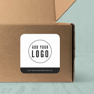 Add Your Logo and Website Address Contrast Colours Square Sticker