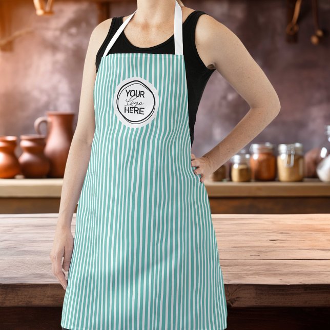 Add Your Logo Baking Cooking Teal Apron (Creator Uploaded)