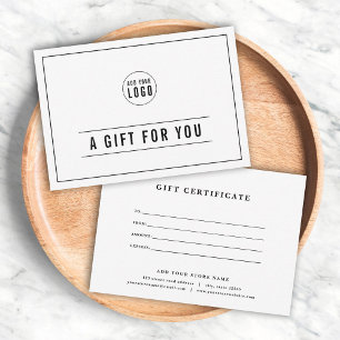 Add Your Logo Black Border Lines Gift Certificate