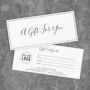 Add Your Logo Black Border White Gift Certificate