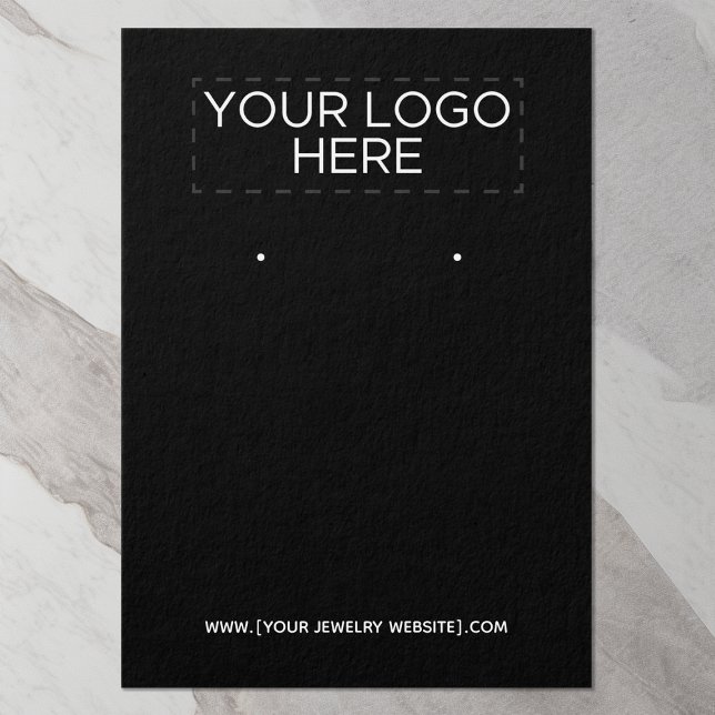 Add Your Logo - Black Earring Display Card (Creator Uploaded)