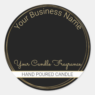 Add Your Logo Black & Gold Candle Product Label