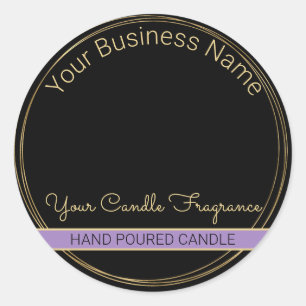 Add Your Logo Black & Gold Candle Product Label