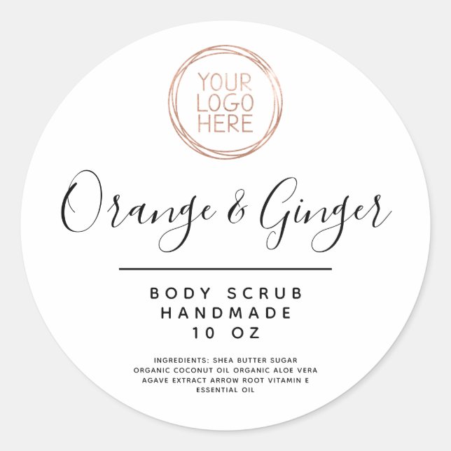 Add Your Logo Body Scrub Ingredients Product Label (Front)
