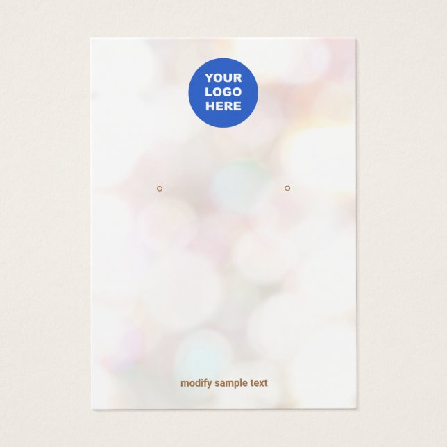 Add Your Logo Bokeh Earring Display Card (Front)