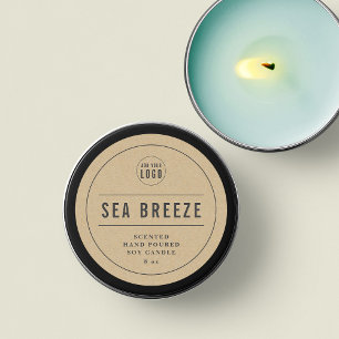 Add Your Logo Border & Lines Kraft Product Label