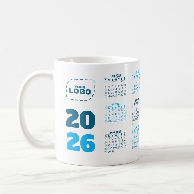 Add Your Logo Business 2026 Calendar Mug (Left)