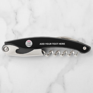 Add Your Logo Business Chic Customisable Black Corkscrew
