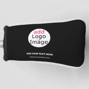 Add Your Logo Business Chic Customisable Black Golf Head Cover