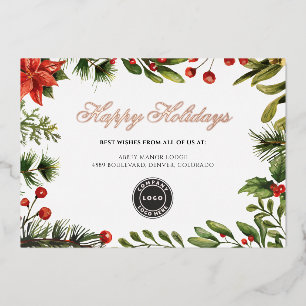 Add Your Logo Business Christmas Rose Gold