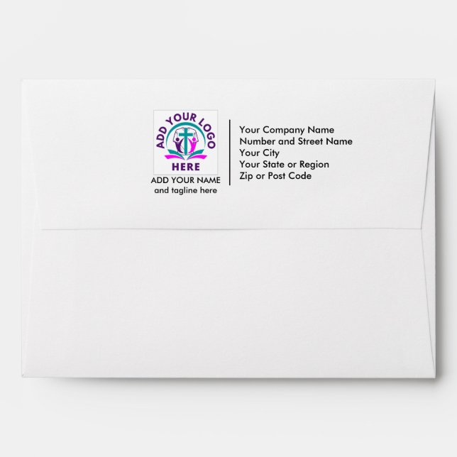 ADD YOUR LOGO Business Church Envelope (Back (Top Flap))