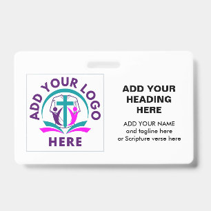 ADD YOUR LOGO Business Church ID Badge