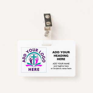 ADD YOUR LOGO Business Church ID Badge