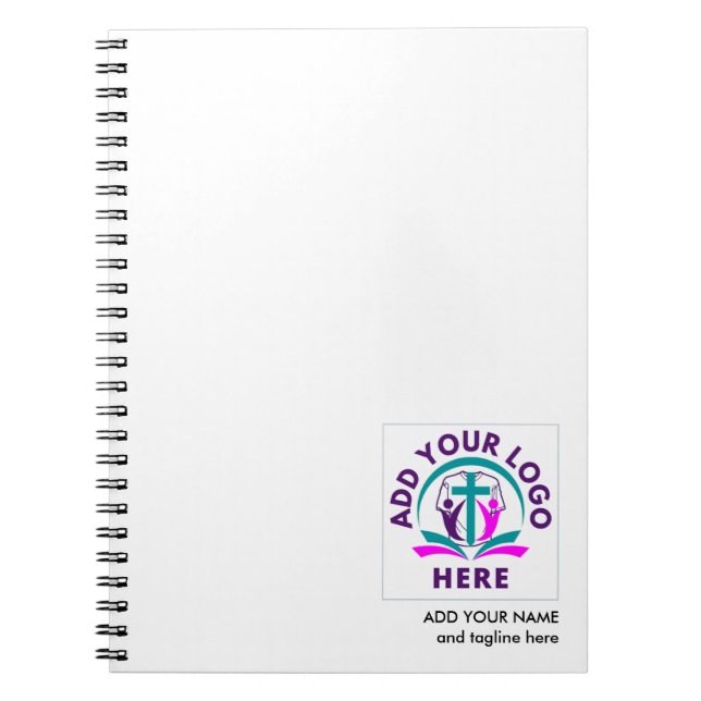 ADD YOUR LOGO | Business Church Merchandise Notebook (Front)