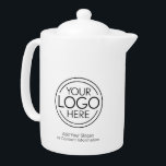 Add Your Logo Business Corporate Modern Minimalist<br><div class="desc">Perfect for an office party or presentation, these logo teapots are simple in design. You can change the background colour to match the colour that coordinates with your company logo. The extra lines of type can be used for company contact information or for a place to add a special occasion...</div>