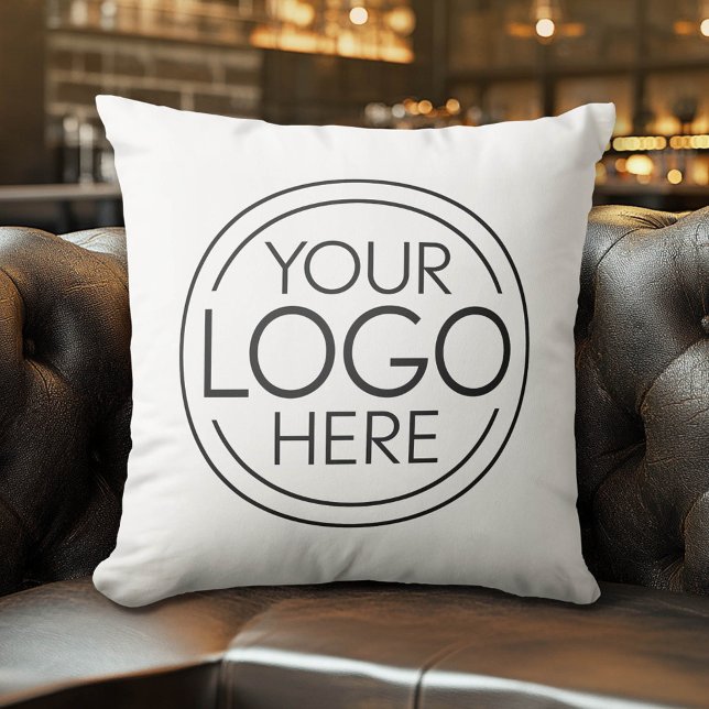 Add Your Logo Business Corporate Modern Minimalist Cushion (Custom Logo Pillow)