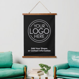 Add Your Logo Business Corporate Modern Minimalist Hanging Tapestry