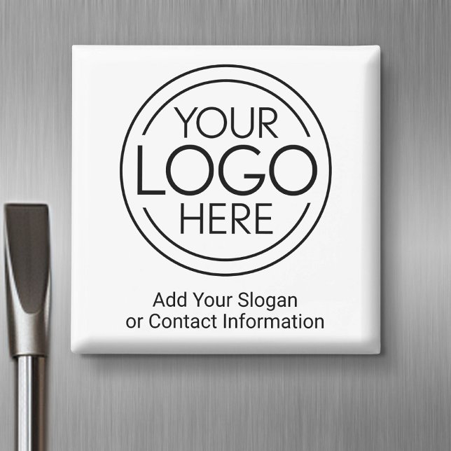 Add Your Logo Business Corporate Modern Minimalist Magnet (Custom Logo Magnet)