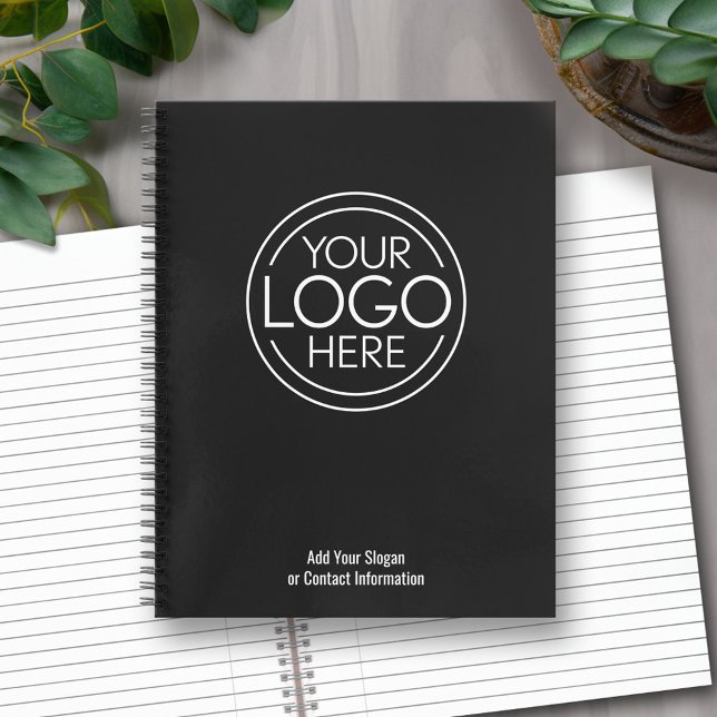 Add Your Logo Business Corporate Modern Minimalist Notebook (Custom Notebook with Your Logo)