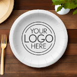 Add Your Logo Business Corporate Modern Minimalist Paper Plate<br><div class="desc">Perfect for an office party or presentation, these logo paper plates are simple in design. You can change the background colour to match the colour that coordinates with your company logo. A simple, no frills design for any company. Upload your logo. If your logo doesn't fit, click on the CUSTOMIZE...</div>