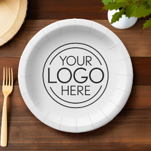 Add Your Logo Business Corporate Modern Minimalist Paper Plate