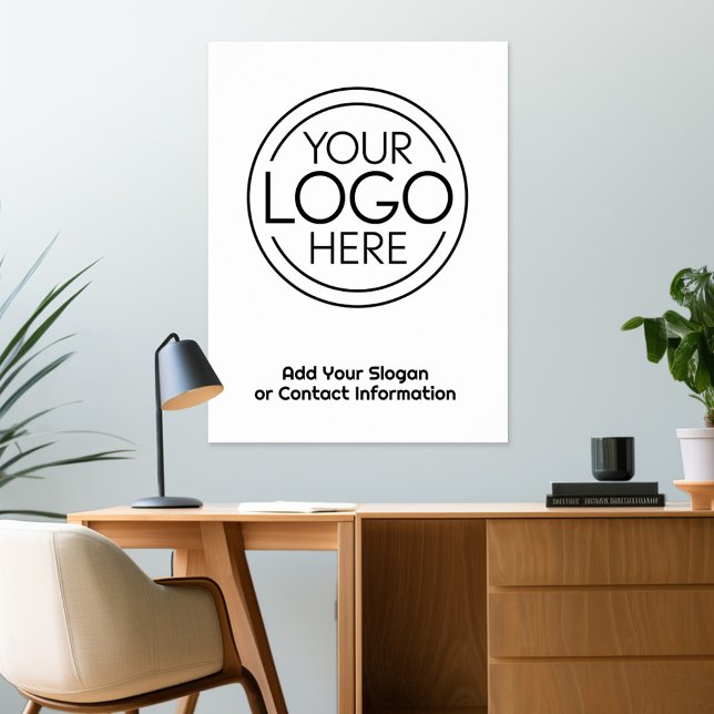 Add Your Logo Business Corporate Modern Minimalist Poster (Logo poster for your office wall - add your logo to this design)