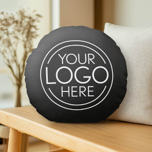 Add Your Logo Business Corporate Modern Minimalist Round Cushion