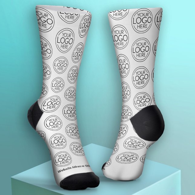 Add Your Logo Business Corporate Modern Minimalist Socks (Custom Logo Socks)