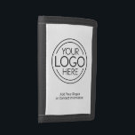 Add Your Logo Business Corporate Modern Minimalist Trifold Wallet<br><div class="desc">Perfect for an office party or presentation gift, these logo wallets are simple in design. You can change the background colour to match the colour that coordinates with your company logo. The extra lines of type can be used for company contact information or for a place to add a special...</div>