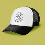 Add Your Logo Business Corporate Modern Minimalist Trucker Hat<br><div class="desc">Perfect for an office convention or presentation gift, these logo hats are simple in design. You can change the background colour to match the colour that coordinates with your company logo. A simple, no frills design for any company. Upload your logo. If your logo doesn't fit, click on the CUSTOMIZE...</div>