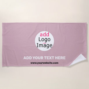 Add Your Logo Business Customisable Dusty Rose Hue Beach Towel