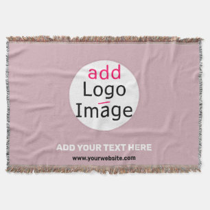 Add Your Logo Business Customisable Dusty Rose Hue Throw Blanket