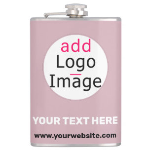 Add Your Logo Business Customizable Dusty Rose Hue Hip Flask