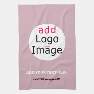 Add Your Logo Business Customizable Dusty Rose Hue Tea Towel