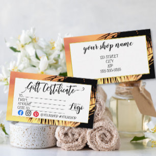 ADD YOUR LOGO Business gift certificate marketing