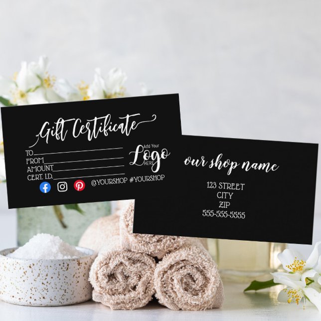 ADD YOUR LOGO Business gift certificate marketing (Creator Uploaded)