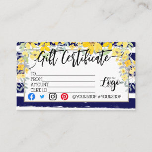 ADD YOUR LOGO Business gift certificate marketing