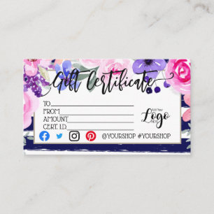ADD YOUR LOGO Business gift certificate marketing